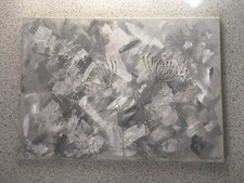 Bild Wandbild Leinwand Keilrahmen Abstrakt Grau/weiß/Silber 40x60 Cm Unikat 