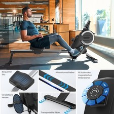 Rudergerät Rudermaschine für Zuhause 16 Stufen Magnetwiderstand Ruderzugmaschine