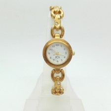 Klassische Damen Armbanduhr Gold Farben Metall Analog Quarz Frauen Uhr 300015