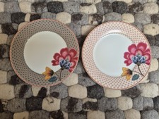 2x Pip Studio Teller 21cm Floral Fantasy weiß u. khaki Frühstücksteller