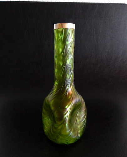 Jugendstilvase mit silberring - jugendstilvase,