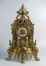 Tisch Uhr Kamin Uhr Messing Uhrwerk Franz Hermle und Sohn 15 Kg