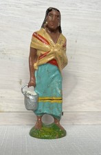 Lineol-Figur  Indianer Spuaw mit Eimer und Baby auf dem Rücken