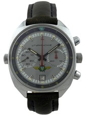 Poljot Sturmanskie Handaufzug Herren Chronograph mit Glasboden, funktioniert