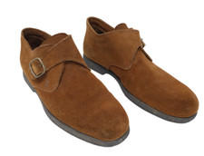 Tod's Schuhe Herren (UK) 10 Wildleder Brown Mönch Band Rund Struktur Sohle Derby