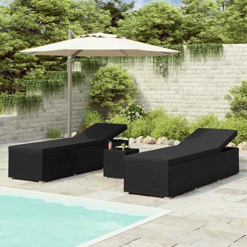 Polyrattan sonnenliege - 2x,