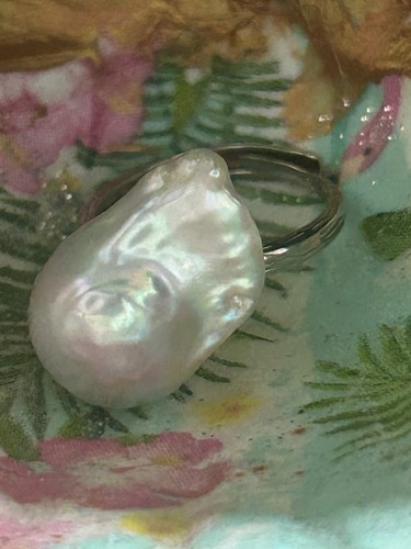 Großer barock perlenring s925 - großer,