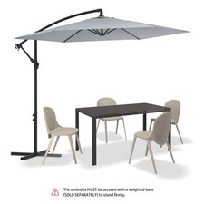 OYAJIA® Sonnenschirm Ø 3m Balkonschirm  Ampelschirm Gartenschirm Balkon Alu