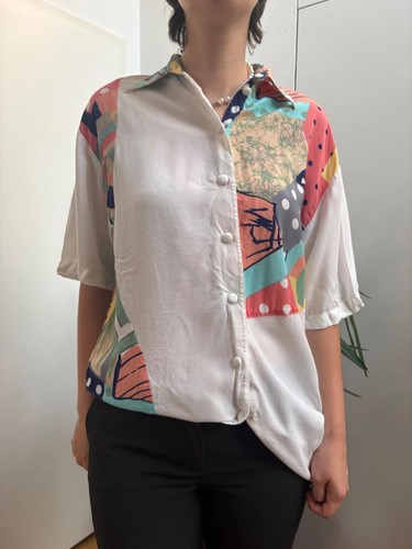 Vintage patchwork bluse - patchwork,
