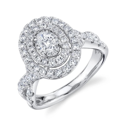 14k weißgold oval diamant - 14k,