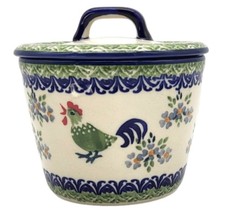 Schmalztopf mit Deckel in Dekor Hahn - 2.Wahl