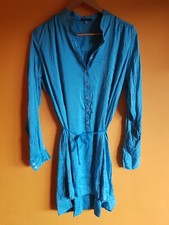 ann demeulemeester Seidenkleid Tunika türkis Gr.38