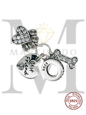 Charm Bead Hundepfote Knochen