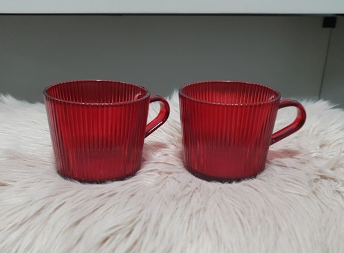Tassen becher rot aus glas - rot,