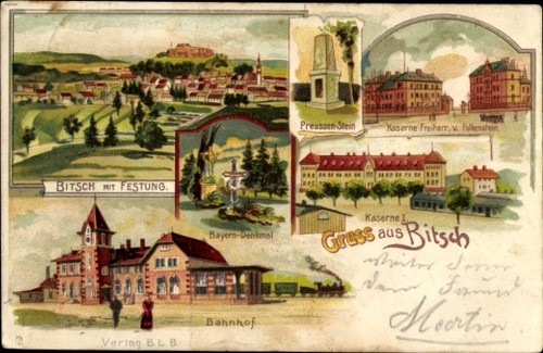 Litho bitche bitsch lothringen - bitsch,