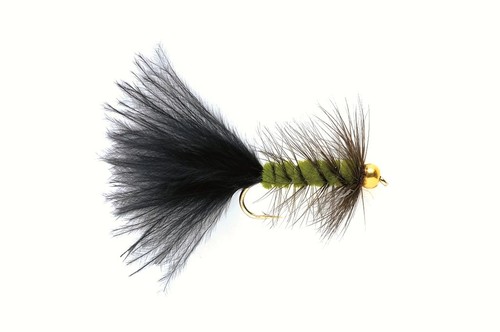 Woolly bugger oliv schwarz - bugger, oliv/schwarz