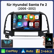 Für Hyundai Santa Fe 2 2006-2012 9'' Android 13 Autoradio GPS Navi WIFI CARPLAY