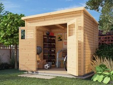 Gartenhaus Gerätehaus Schuppen WOODTEX naturbelassen Fichte Pultdach Garten