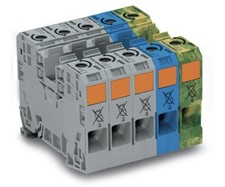 WAGO Drehstrom-Set 285-139 | Hochstromklemmen 35 mm² grau/blau/PE | POWER CAGE