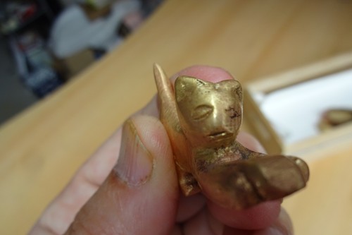 Messing figur kleine katze - kleine,