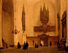 Gemälde Öl auf Holz Johannes