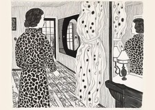 Monochromes Illustrationsposter - Schwarzweiß Wandbild - gerahmt &...