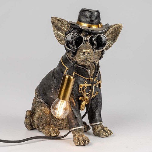 Lampe hund handbemalt - lampe, cm