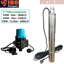 3" IBO Tiefbrunnenpumpe Schneckenpumpe 370,550,750W  7 - 11,5bar Schaltautomatik
