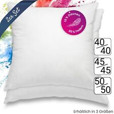 2er Set Premium Federkissen Baumwolle mit 85% Federn und 15% Daunen 40x40 50x50