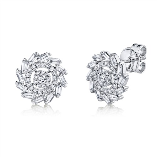 14k weißgold baguette diamant - 14k,