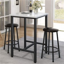 Marmor Stehtisch Quadratisch Hoher Kneipentisch Kleiner Kaffeetisch 70x70x105 cm