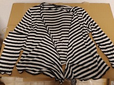 Bluse - Weste - Comma - weiß-Schwarz gestreift -  Gr. S - elegant