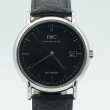 IWC PORTOFINO 38 AUTOMATIK HERREN UHR 38MM 3533 VINTAGE STAHL TOP SCHWARZ IWC082