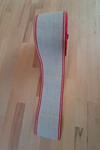 Leinenband natur mit - m, roter