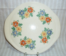 Tortenplatte Torgau Keramik Steinzeug Kuchenteller 30 cm Spritzdekor Blumen