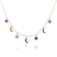 Sonne Mond Sterne Kette 585er