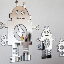 Roboter Spiegel 3er Set Deko