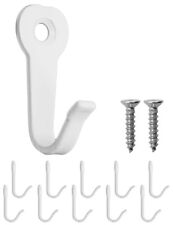 FUXXER® Klassische Garderoben-Haken, Eisen-Haken, 39 x 22 mm, 10er Set, weiß