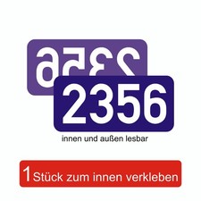 Ordnungsnummer Mietwagen Aufkleber blau gespiegelt innen u. außen lesbar
