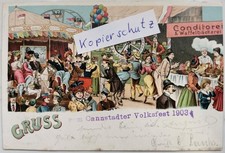 AK Cannstatter Volksfest 1903 Stuttgart Litho Jahrmarkt nach München Oktoberfest