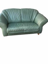 2-sitzer sofa leder gebraucht Grün Mit Patina