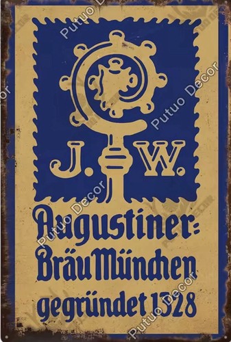 Blechschild augustiner bräu - blechschild,