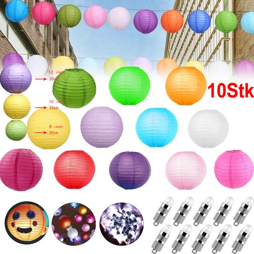 10x papier laterne lampions - 10x,