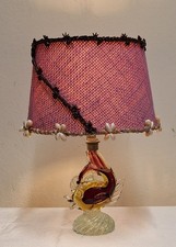 Tischlampe Blockglasfuß