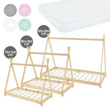 Kinderbett Kinderhaus Holzbett Einzelbett Bett Lattenrost Tipi Rausfallschutz