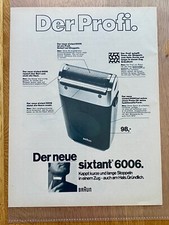 Braun Der neue sixtant 6006 Rasierapparat Original 1970 Vintage Advert Werbung