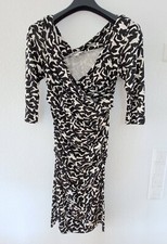 DVF DIANE VON FURSTENBERG Elegantes Kleid 100% Seide Gr. 10 38/40 schwarz weiss 