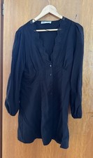 ZARA Damen Kleid Schwarz L  Spitze 