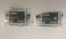 2 x Epson T0591 T0599 Tintenpatrone Photo Black Light Light Black  R2400