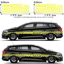 FAKE TAXI Aufkleber Renntaxi Auto Faketaxi Sticker Racing Waben Car 75